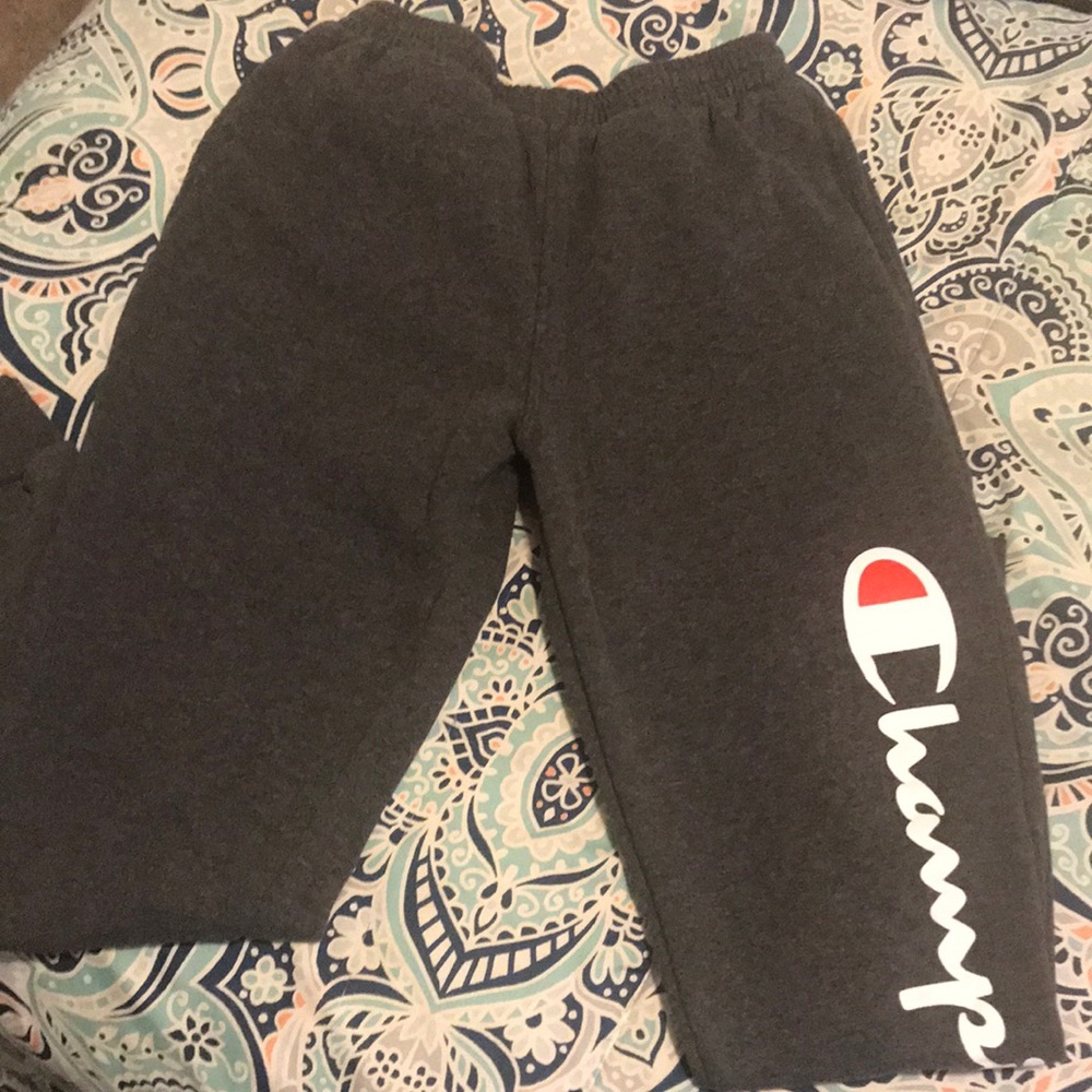 Champion dark grey sweats, banded bottom